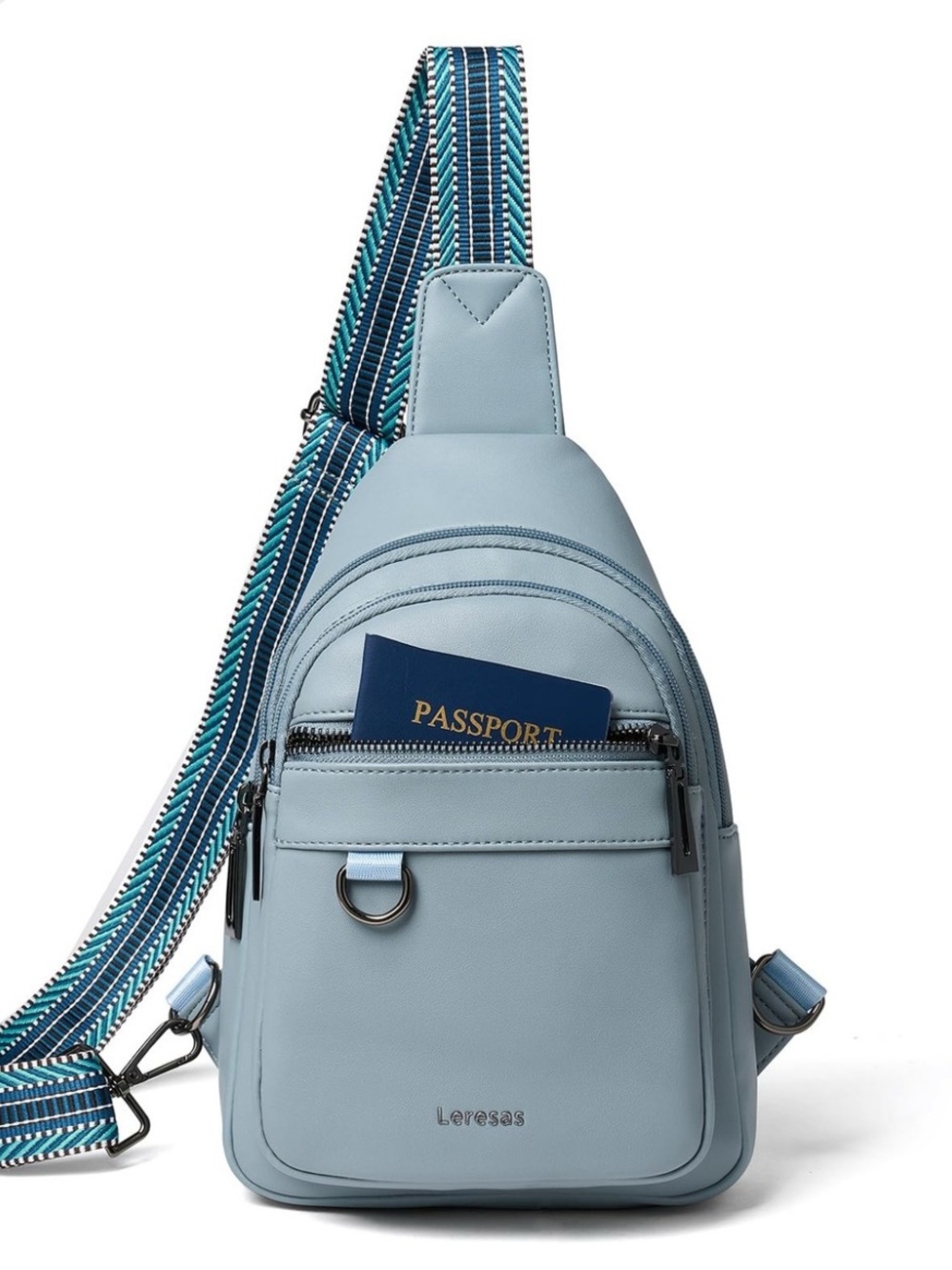 7L Sling Bag For Women Men Backpack Fanny Pack Crossbody Chest Light Blue